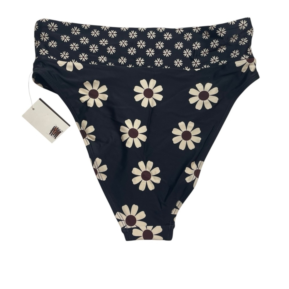 Salt + Cove One Shoulder Side Cinch Bikini Top & High Waisted Floral Bottoms M - Picture 9 of 9